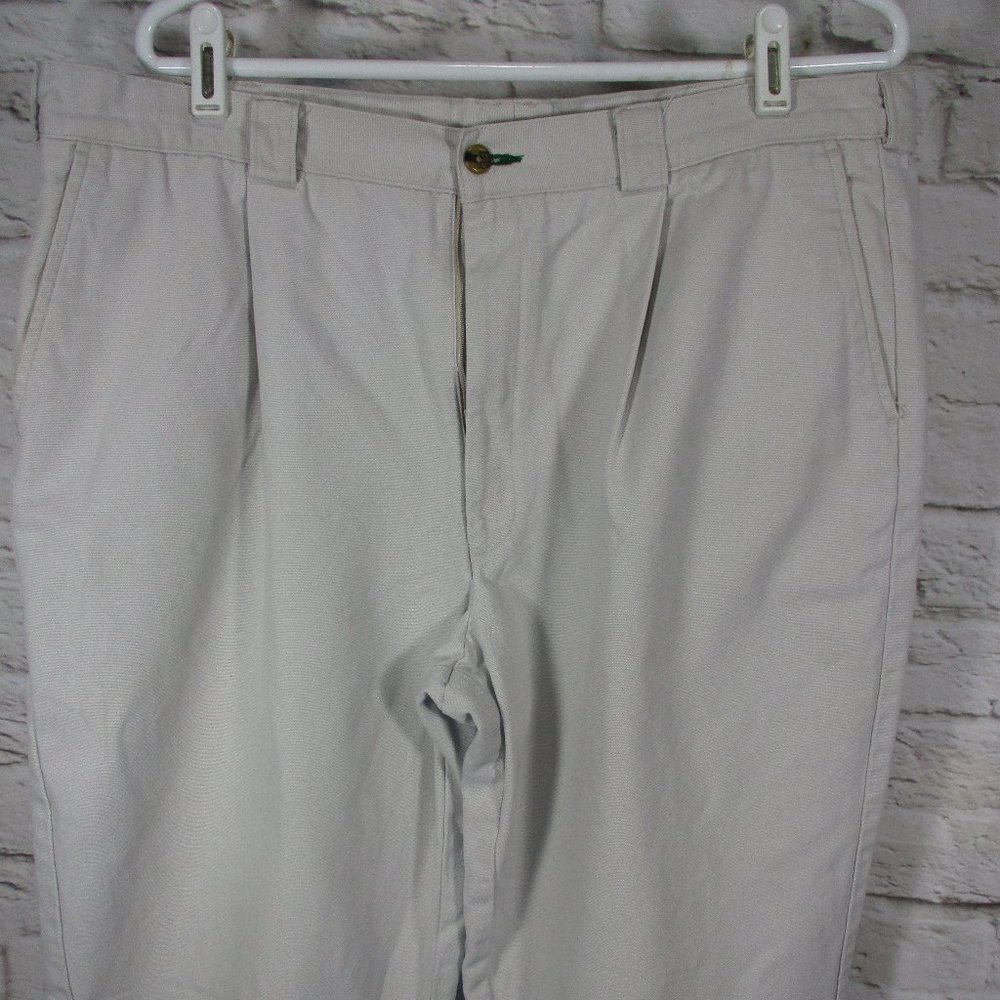 Tommy Hilfiger Mens Tan Pleated Front Cuffed Pants